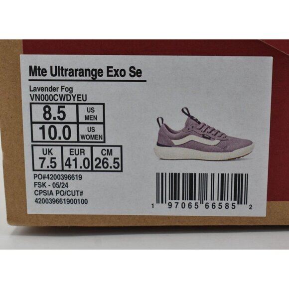 Vans Womens Size 10 MTE Ultrarange EXO SE Lavender Fog Sneakers Shoes - Picture 11 of 11